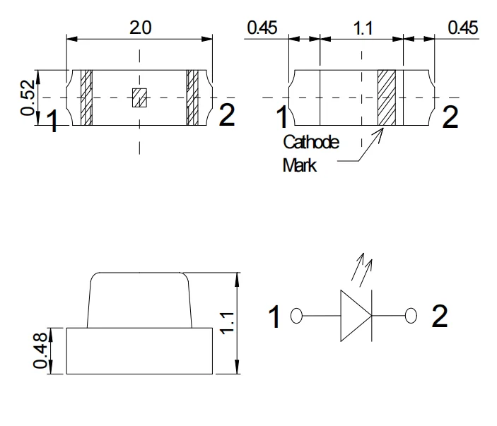 Competitive Price High Quality Led Lights Smd Led Diode 0805 Blue Color Side View Led Chip