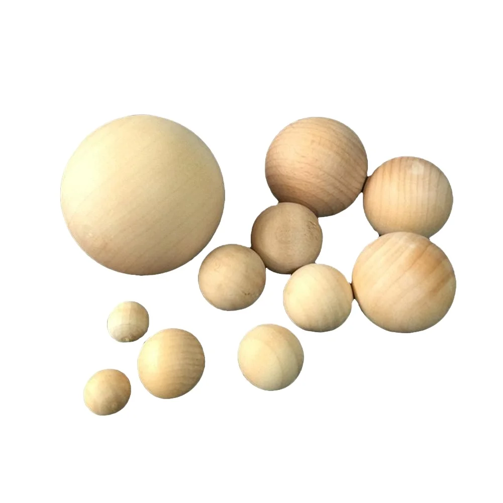 wholesale Natural Round Unfinished Wood Sphere DIY Arts  Crafts Wooden Rustic wood ball