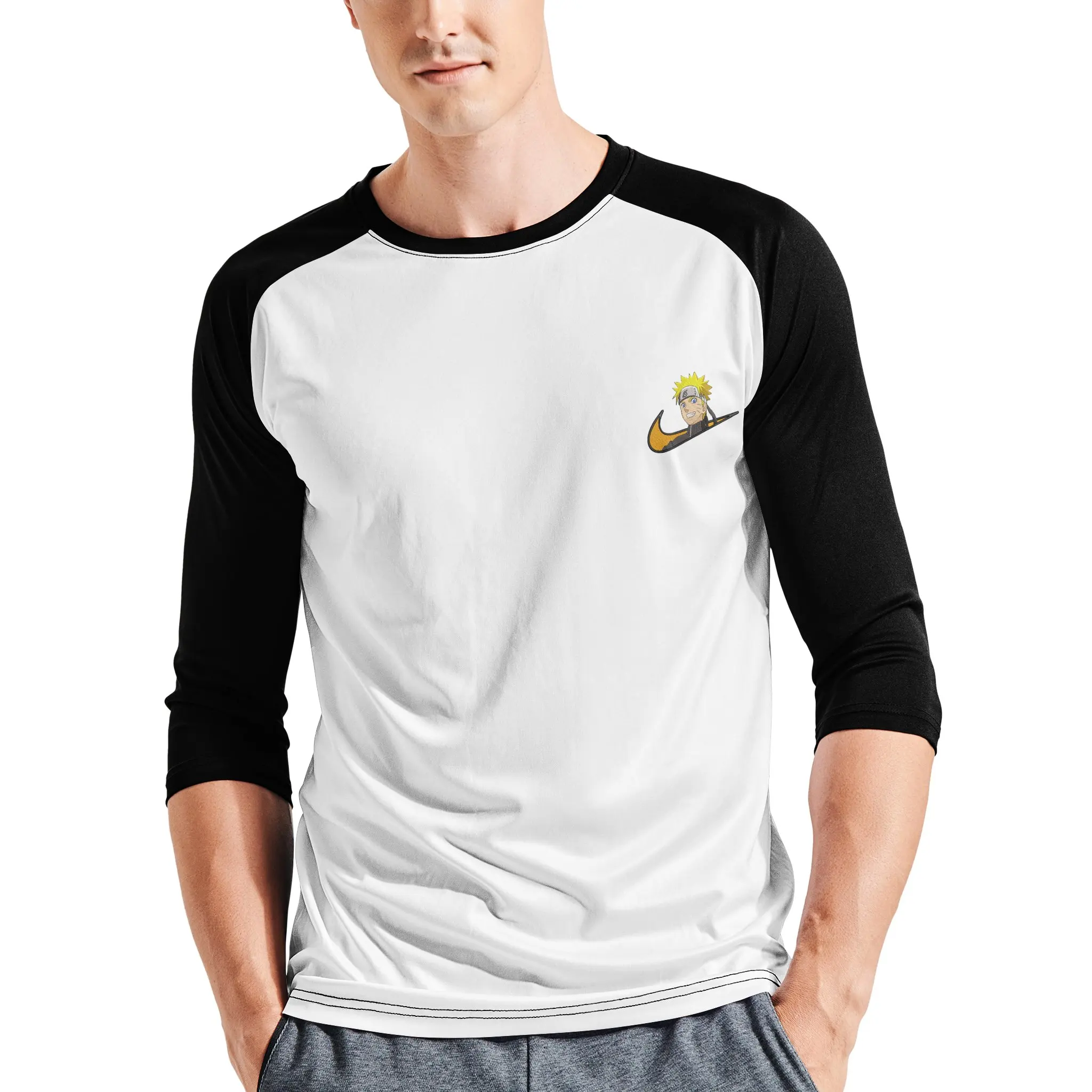 High Quality  anime tshirts Blank polyester Custom medium sleeve T-shirt Man T-shirt Uomo