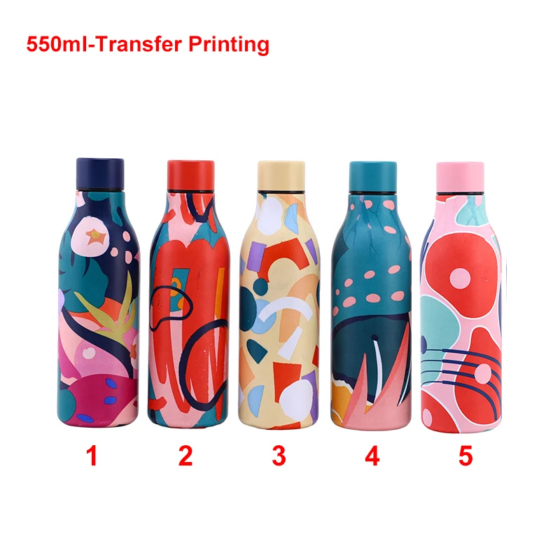 BPA Free Customized 550ml Sports Water Bottle with Leak-Proof Lids  Double Walled Insulated Thermos Flask with Heat-Transfer
