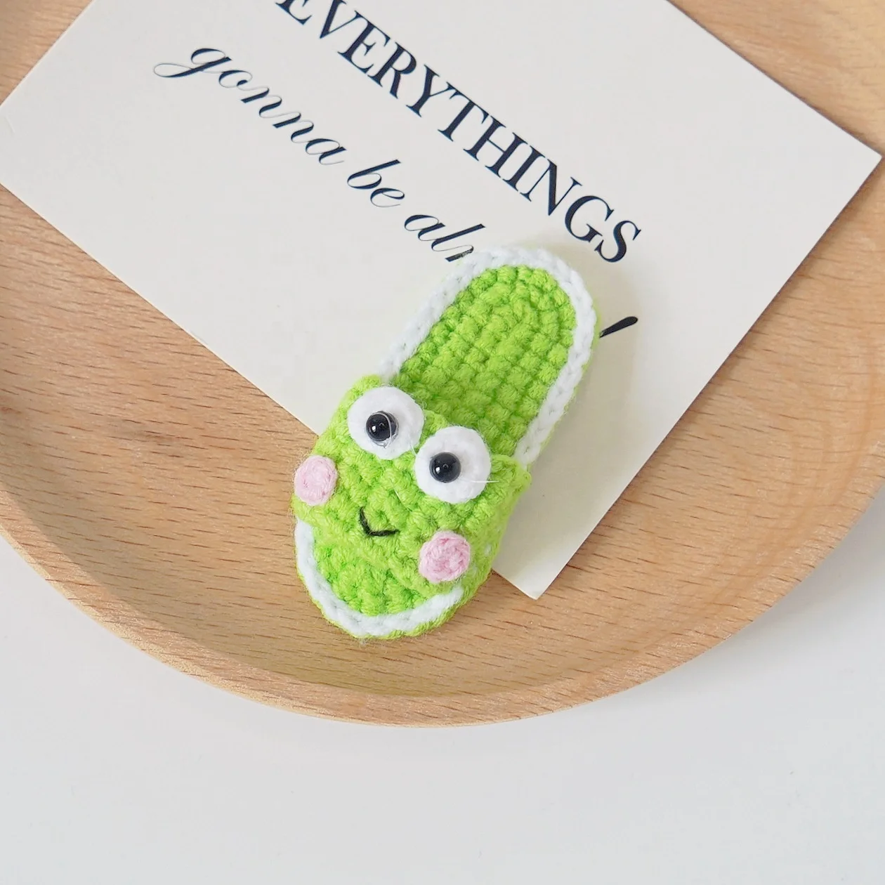 Crochet Rain Frog Cute Wool Clip Animal Handmade Hand Woven Children S Hair Clip