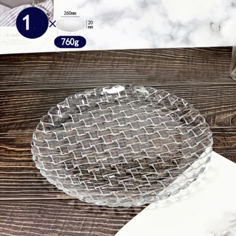 Crystal charger plate clear glass dinner plate artistically designed serving dish set