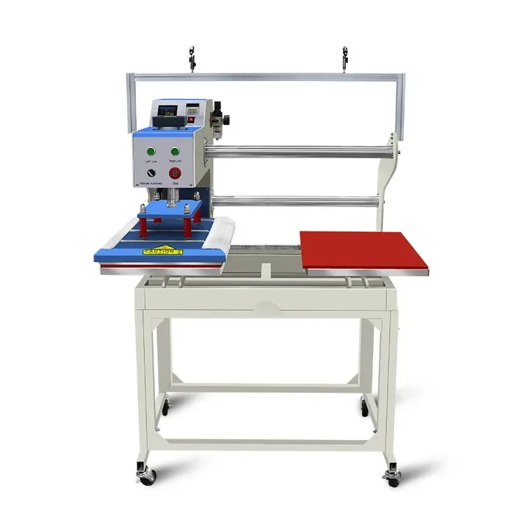 Hot transfer printing dual station 60 * 40cm fully automatic pneumatic hot press machine