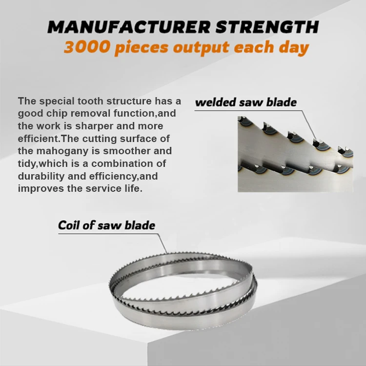High Hardness Alloy Wear resistant Cutting band Saw Blade For Furniture Factory Machine wood