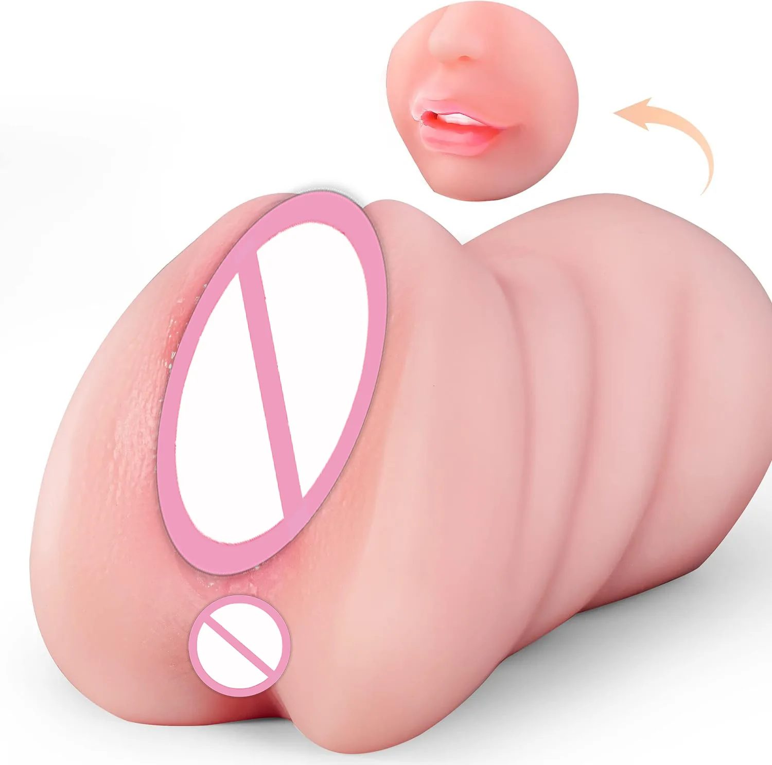 3 IN 1 Vaginal Anus Masturbation Cup Double Head Sex Real Deep Throat Male Masturbator  Sexy Toys for Men Adult Products
