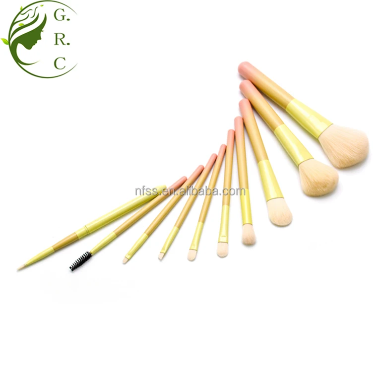 Novel Design Low Price Beauty Makeup Tools Cosmetic Brushes 10Pcs Color Changing Make Up Brush Set With Holder Bucket Case Bag