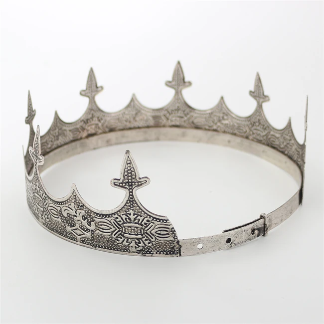 Retro Royal Gold king crown Prince vintage court crown party props birthday adjustable king crown men high quality mental tiara