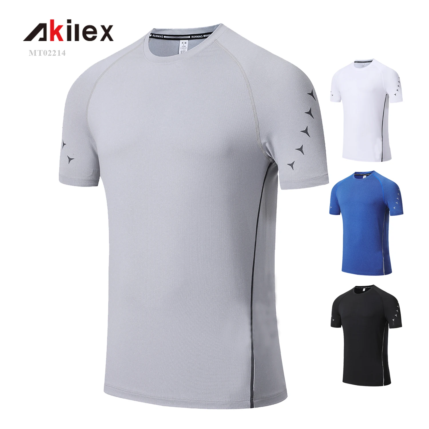 Новейший дизайн на заказ, Высококачественная Мужская одежда для бега AKILEX, спортивная одежда для тренажерного зала, тренировочные футболки