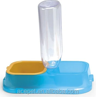 638 Wholesale Small Animals Simple Design Plastic 2 In 1 Pet Feeder Food Water Bowl Cat Drinking