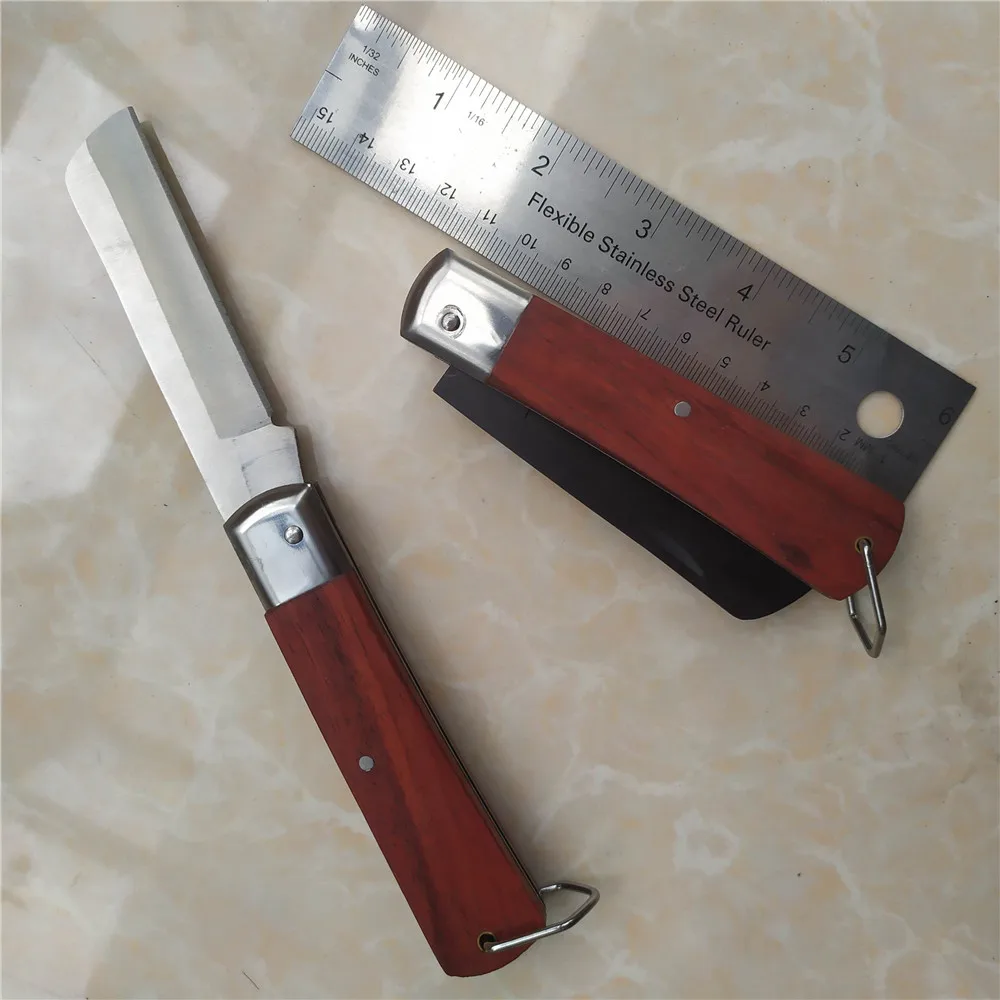 Популярный карманный нож с рукояткой из розового дерева, многофункциональный складной нож из нержавеющей стали 3cr13 с черным лезвием