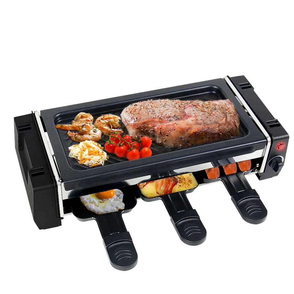 Mini  Indoor Non-Stick Coating Grill  smokeless electric  contact   bbq  Raclette barbecue  grill