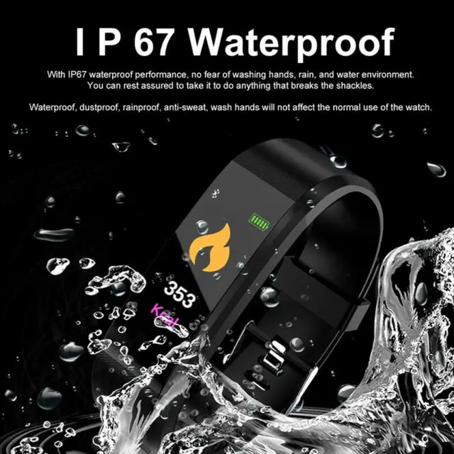  ID115Plus спортивные водонепроницаемые умные часы 115 Plus фитнес трекер активности браслет на