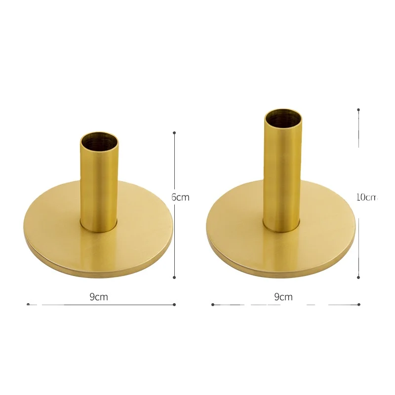 Hot Selling Satin Brass Candle Holder For Wedding Decoration
