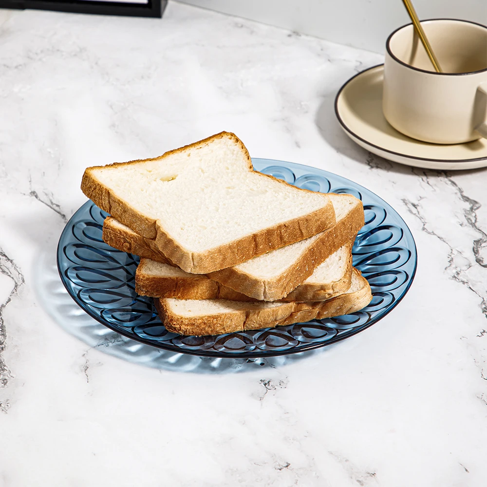 Creative transparent bar home fruit plate snack plate two-piece set peacock pattern acrylic plastic candy plate