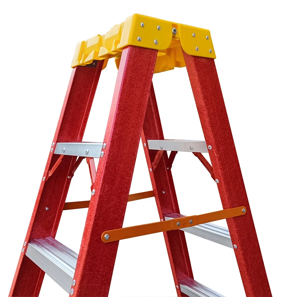 Telescopic-ladder-fiberglass A Frame Foldable High Quality Frp A Type Double Step Ladder