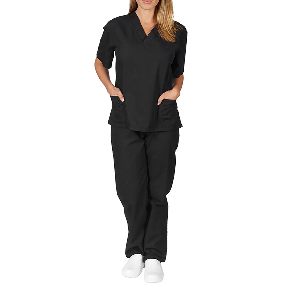 Cheap summer quick dry elastic custom logo plain doctor hospital uniforms scrubs for men women medical lab coats nurse uniform