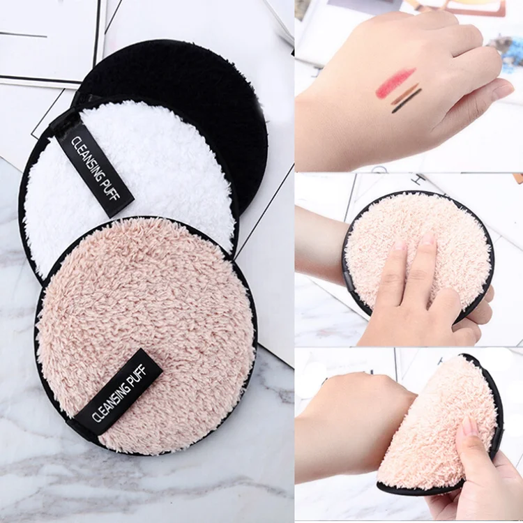 
Microfiber Cloth Washable Make-up Removal Pads Face Cleansing Makeup Lazy cleansing powder puff 