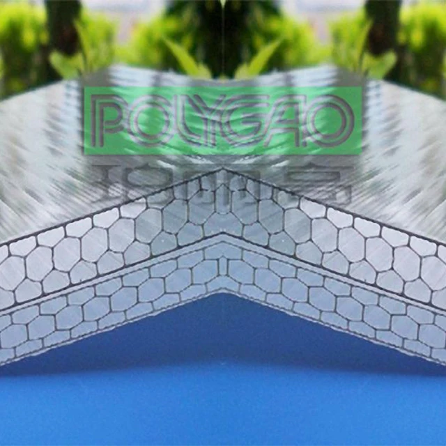 Uv Protected Anti-fog Poly carbonate Honeycomb Polycarbonate Greenhouses multiwall lexan makrolon pc hollow sheet for outdoor