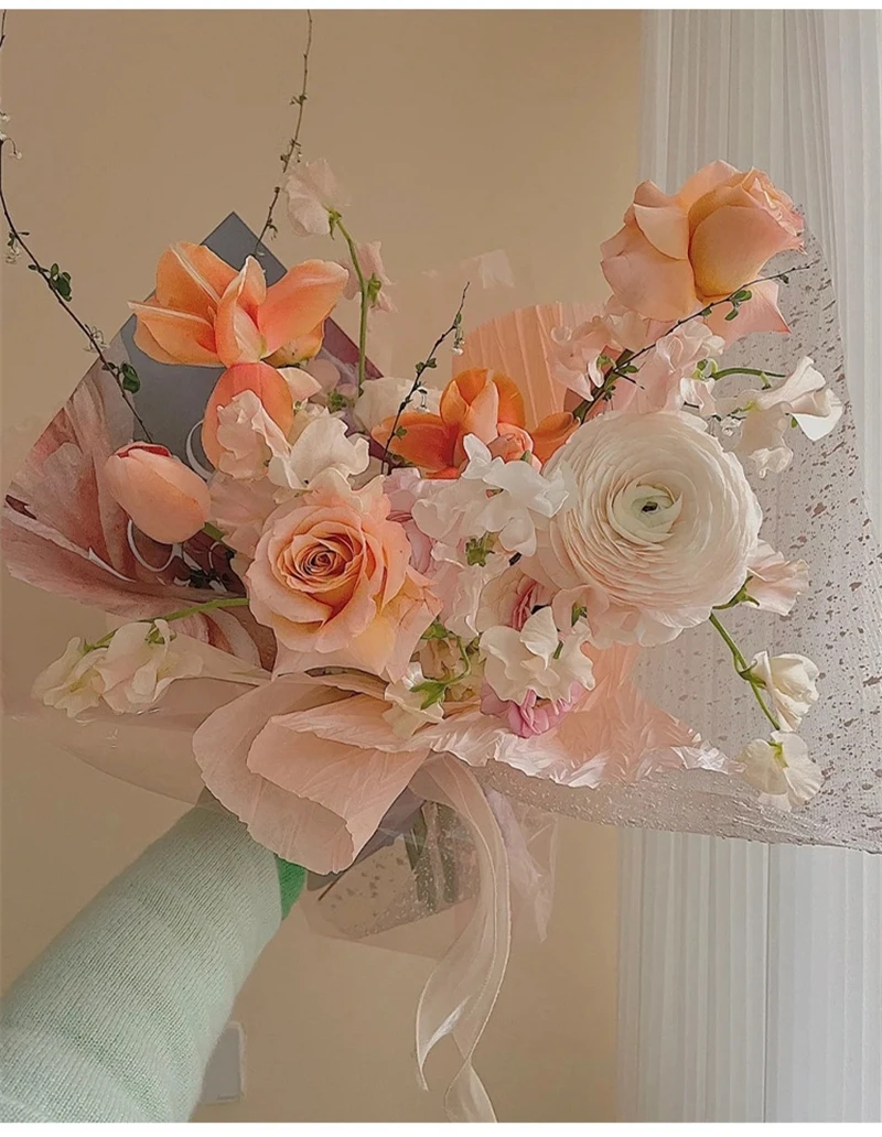 10 sheets/pack Korean Style Flower Wrapping Paper Waterproof Flower Bundle Packaging Paper Flower Packaging Paper