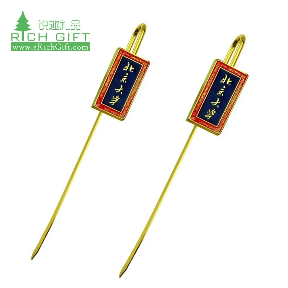 New design custom made laser cutting engraved metal bookmark for gifts gold etching bookmark metal logo