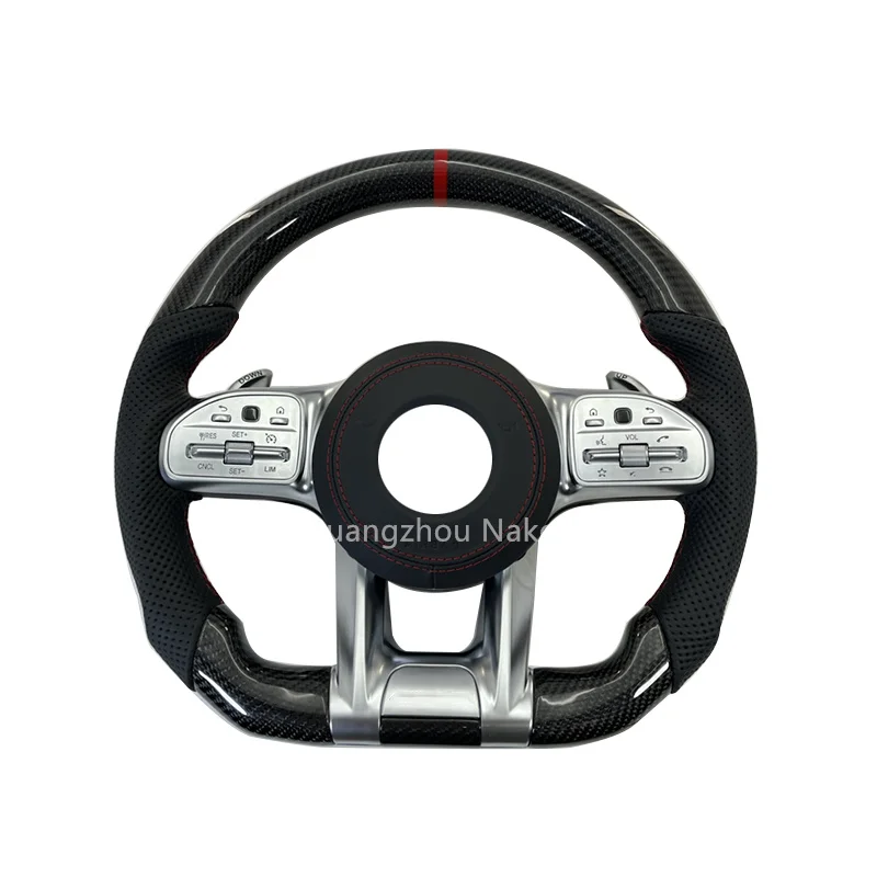 Best customized carbon fiber sports steering wheel for Benz W204 W205 W211 W212 W222 AMG GT Led steering wheel