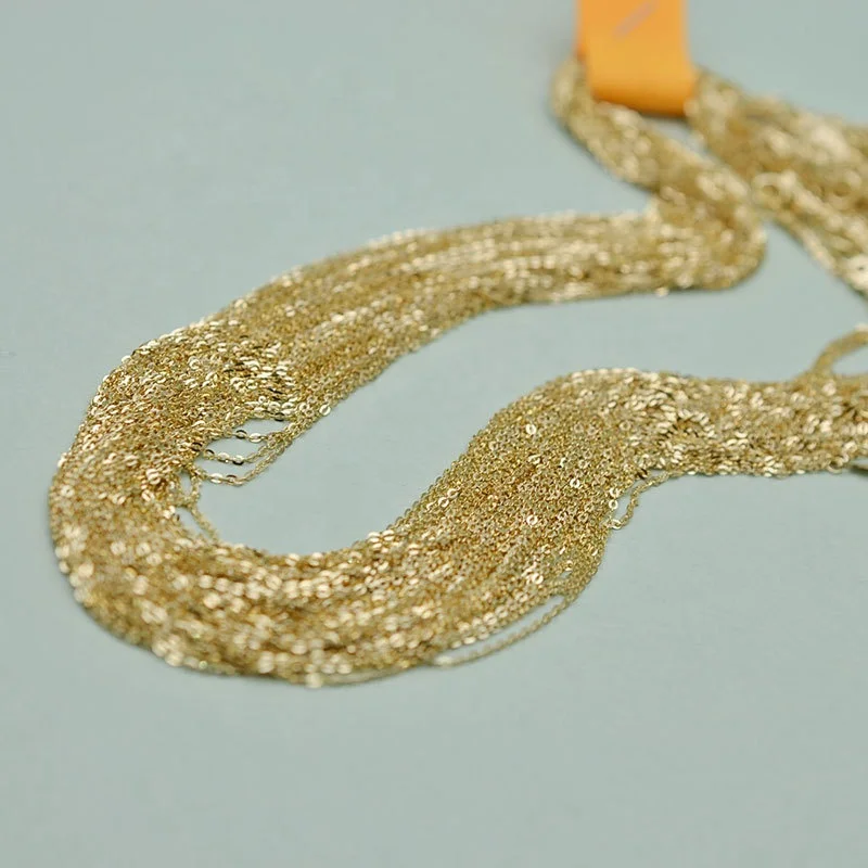 xjy Factory price kolye 10k 14k solid real gold  fine jewelry more size gold chain necklace