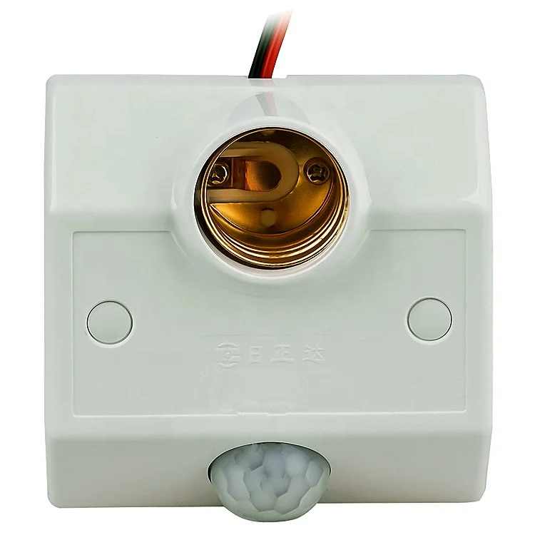 E27 PIR human motion sensor lamp holder with switch movement sensor bulb holder with adjustable