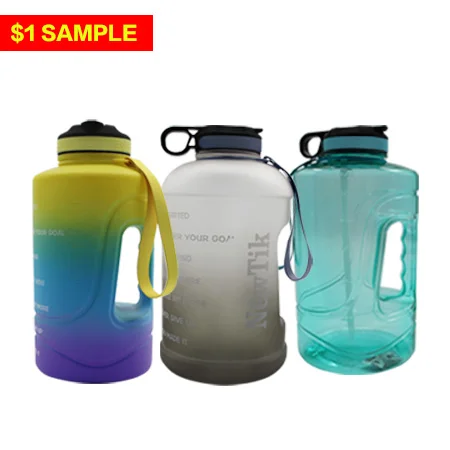
Custom Smart Sport 1 gallon Cute Gym Frosted Equipped Kids Fruit Infuser Motivational Water Bottles 