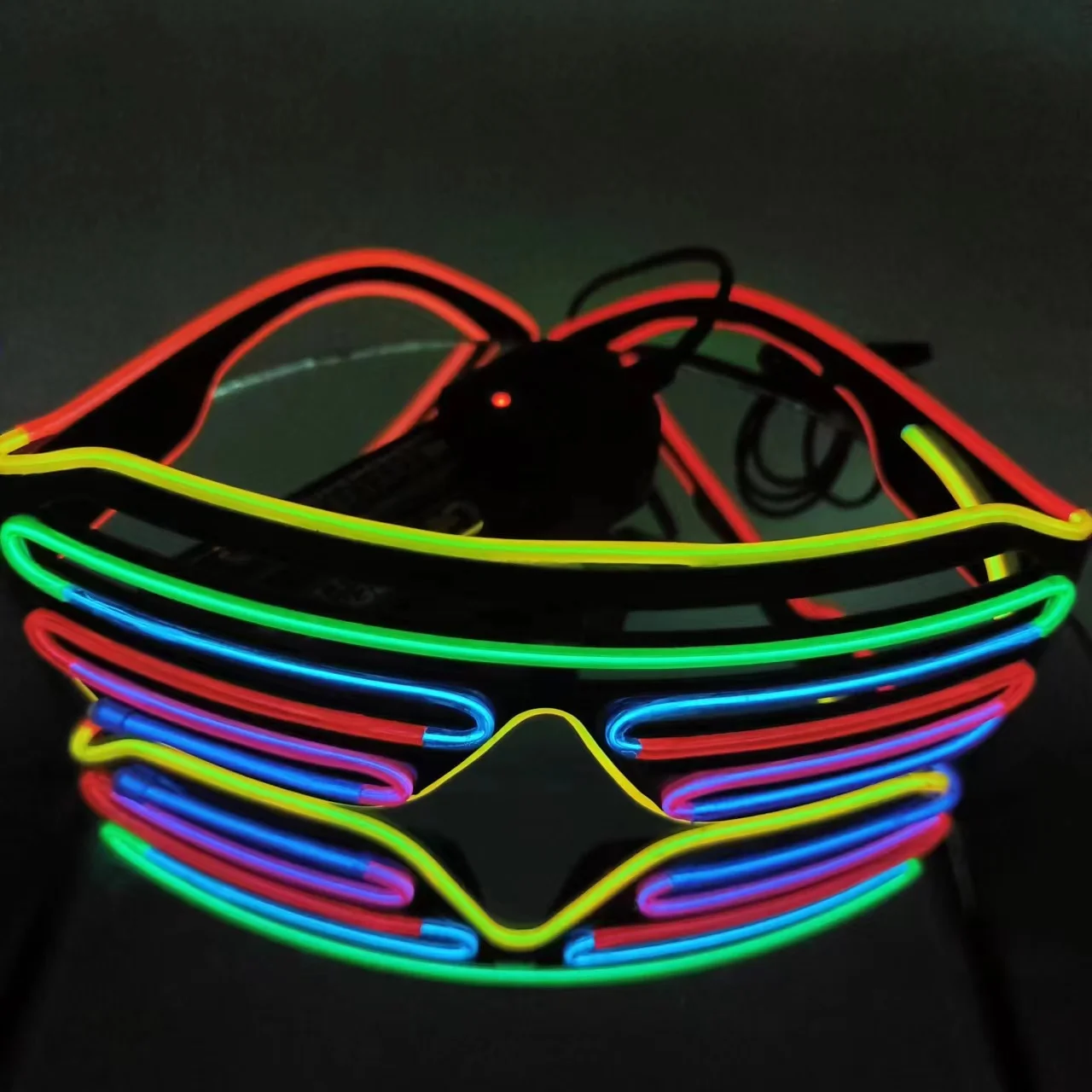 Custom Logo Flashing Led El Light up Sunglasses Party Supplies Wire Glowing Luminous Novelty Gift in Dark Neon Kids Glow Glasses
