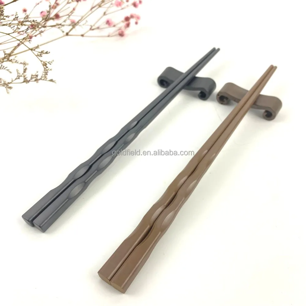 Restaurant Popular Alloy Glass Fiber twist Chopsticks Gift Set With Chopsticks Holder safe for dishwasher  cutlery set