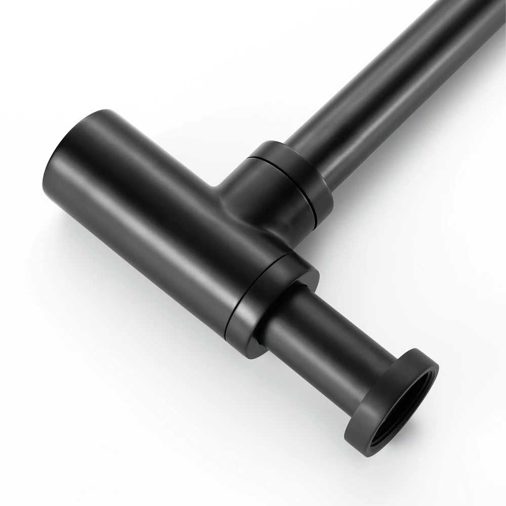 HIDEEP hair basin sink water inlet pipe black water pipe takeover pop up, P-trap