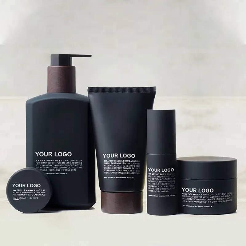 OEM Private Label Skincare Moisturizing Anti Acne Whitening Face Cleanser Cream Lotion Oil Facial Organic Men Skin Care Set