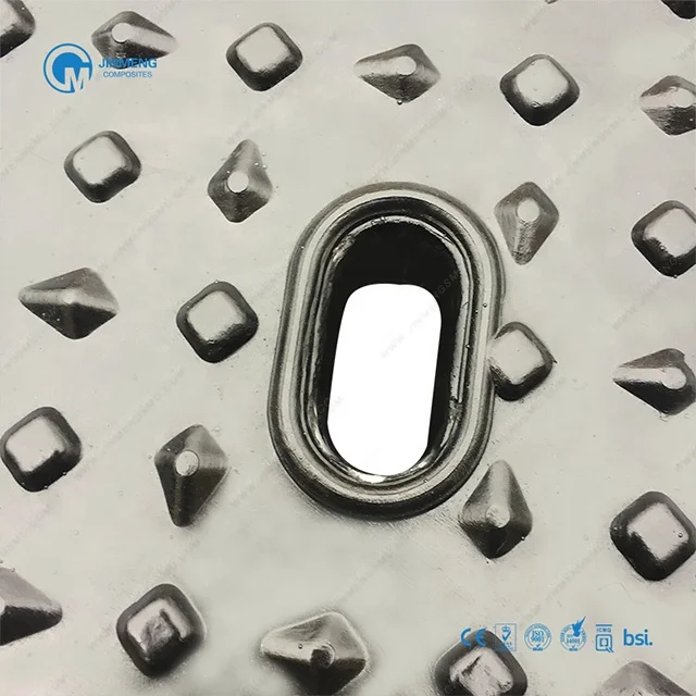 gas petroleum trailer manhole cover polymer SMC Composite Gully Grate with hinge