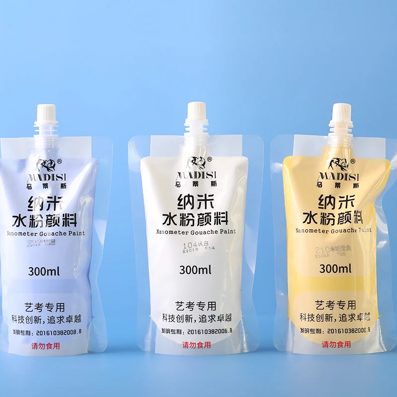 Factory Custom Professional Gouache Paint  300ml 4 Colors Bagged Children Gouache Paint Set