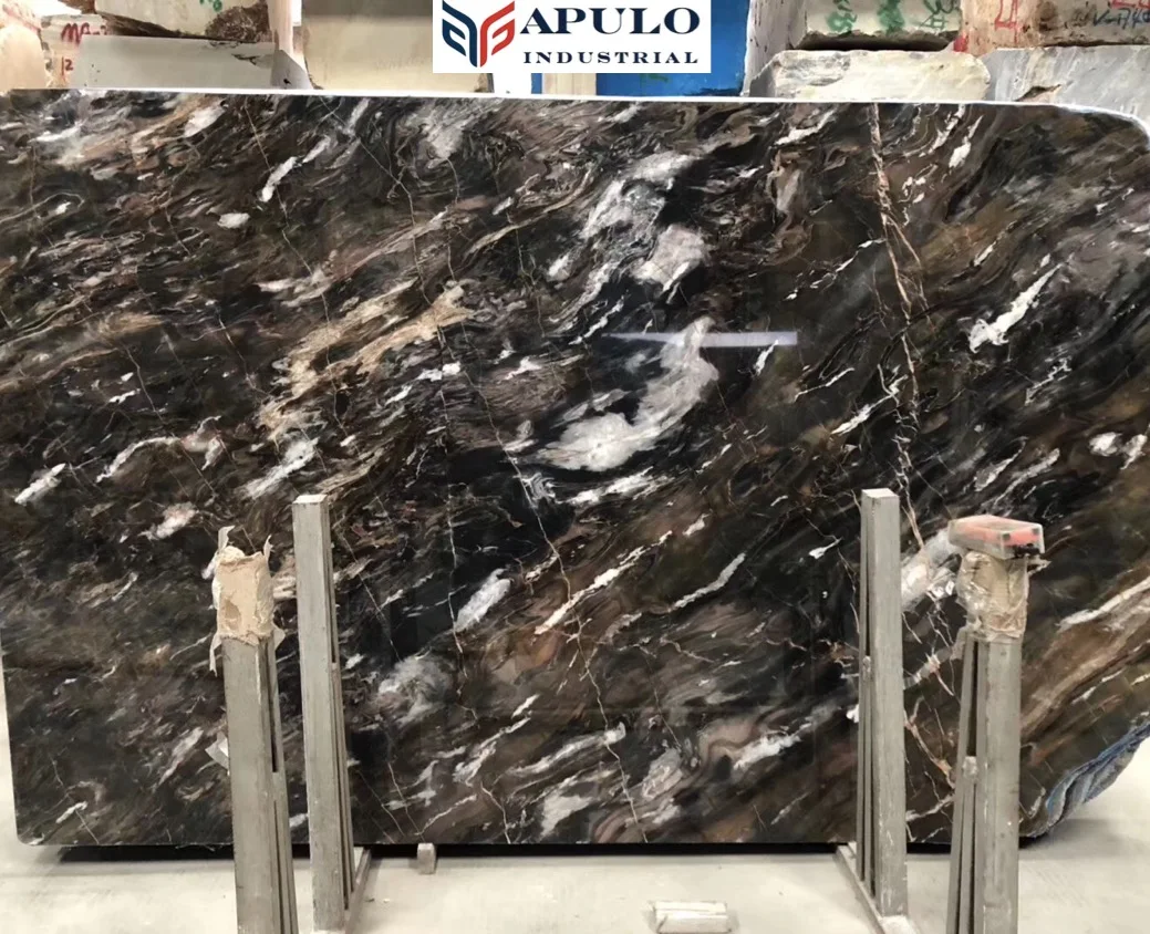 Fully Customized material Made Best Apulo Black Rose Gold Marble Plinth Marble Bookends