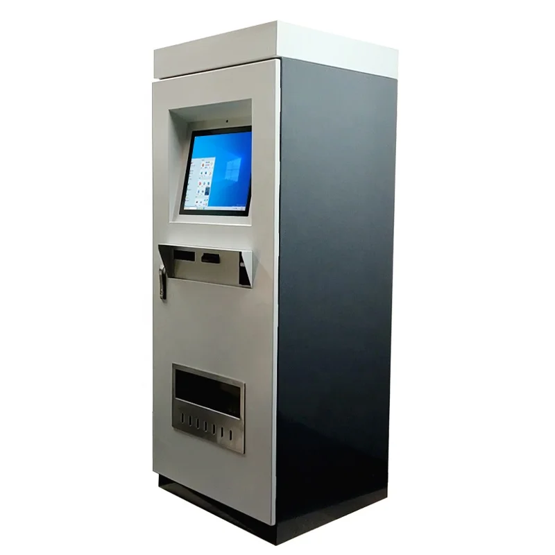 Drive through Payment kiosk cash and card automatic self payment machine  Multi touch screen self payment outdoor kiosk