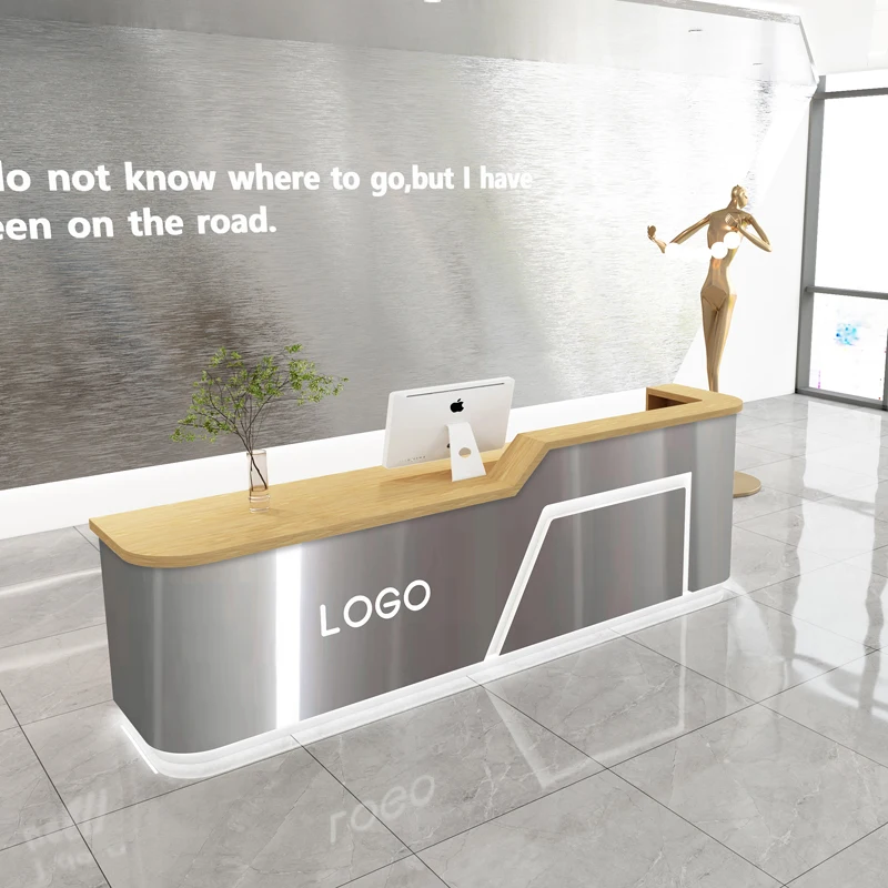 Stainless steel cashier desk for beauty salon clothing store company hotel front desk table reception desk