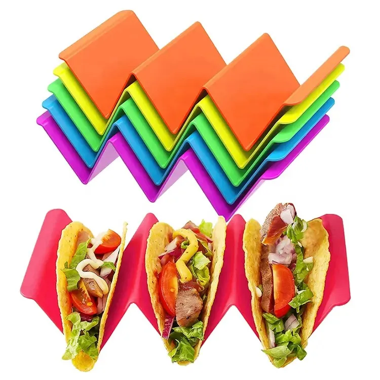 New product ideas 2024 Food Grade Plastic Taco Holder Wave Shapes Pancakes Tray Stand Oven Taco Holder