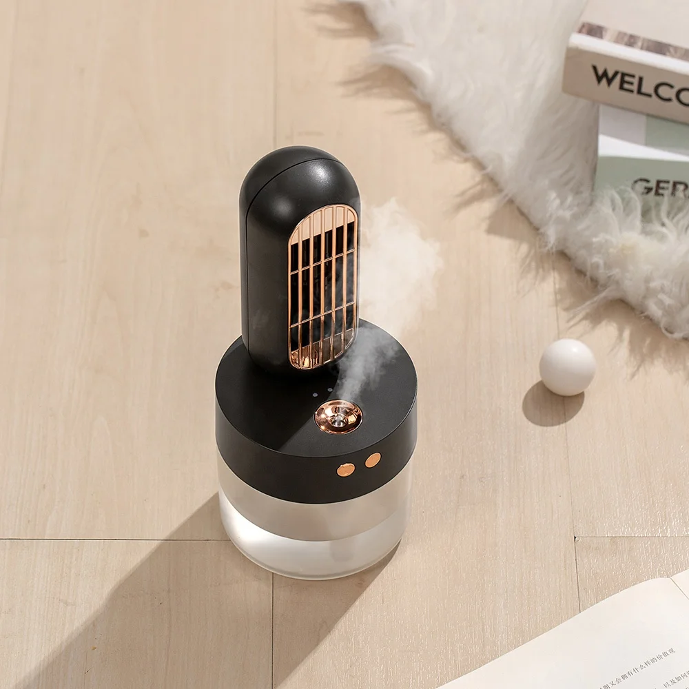 portable humidifier electric rechargeable rotate nano water air spray mist cooling air cooler fan