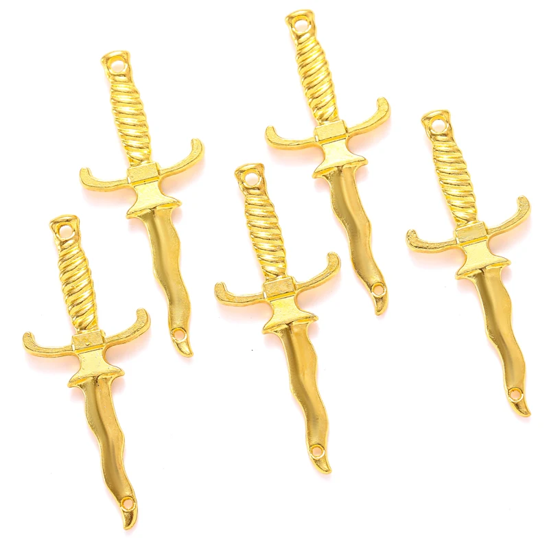 5 colors Sword Blade Connector Serpentine Dagger Charms Fit Bracelet necklace Pendant DIY Jewelry Making 40*16mm M100