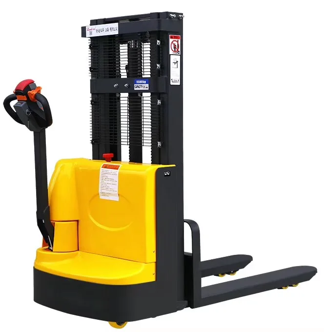 Electric pallet stacker can customize rubber cushioned foot pedals  full electric pallet stacker simple control lever