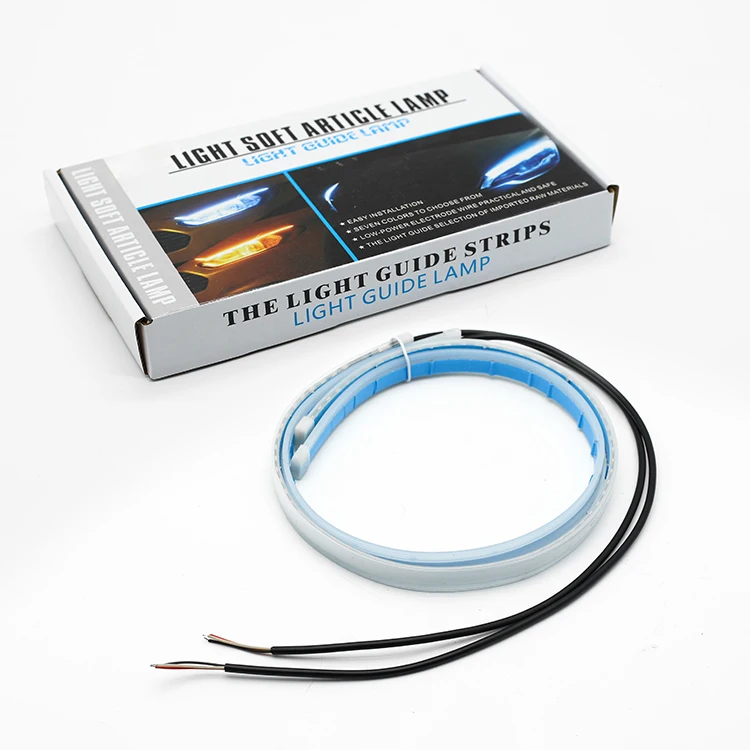 Waterproof flexible drl in auto lighting 60cm led daytime running light blue body led drl strip light