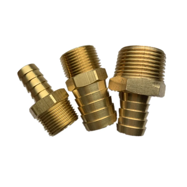 Резьбовое соединение с втулкой для резинового шланга со штекером, 1/8 дюйма, 1/4 дюйма, 1/2 дюйма, штуцер для шланга с наружной резьбой bsp npt, латунный фитинг