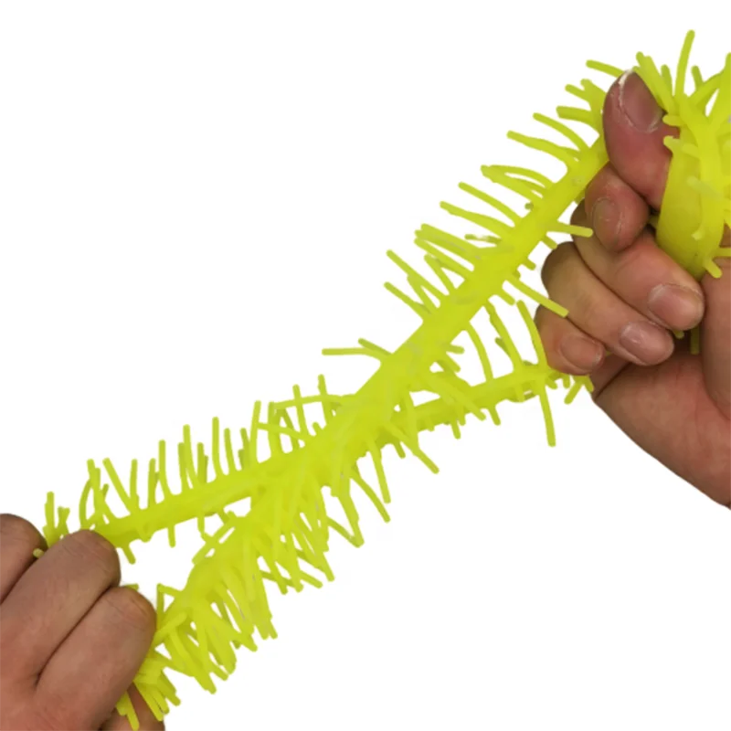 Amazon New TPR Hairy Stretchy Decompression Fidget Stress Puffer Ball Toy For Autism