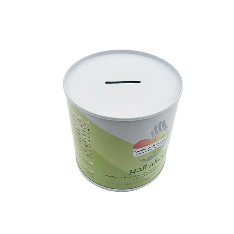 OEM Custom Piggy Bank Money Coin Bank Tinplate Round Metal Wholesale Available