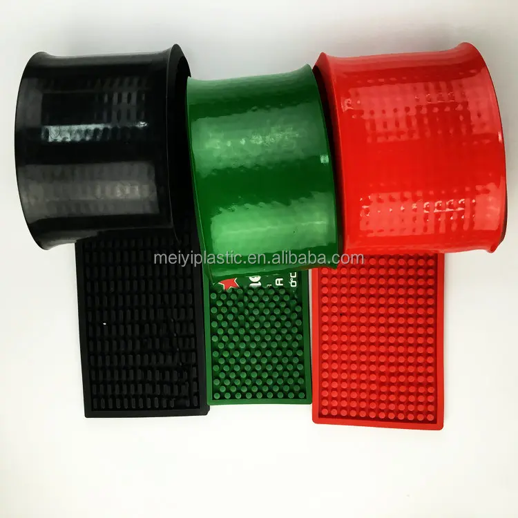 Waterproof Coaster, Malleable and Soft PVC Bar Mat with Non Slip Design for Home/Kitchen/Bar/Coffee bar,  Customized