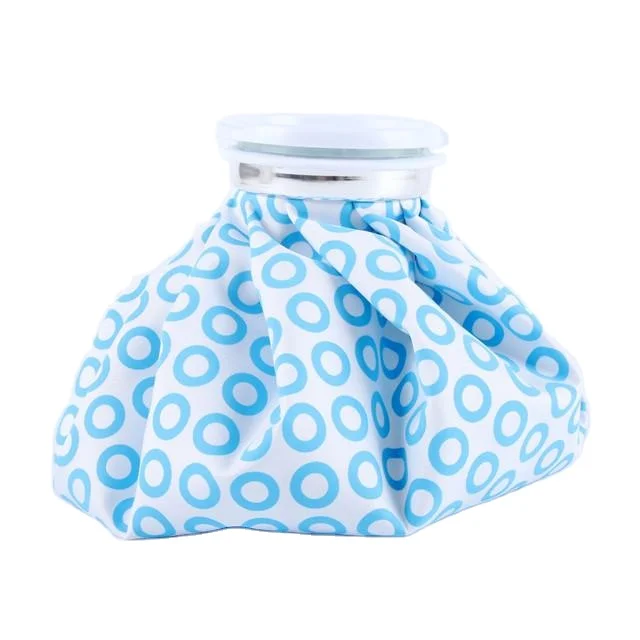Folding Hot And Cold Compress Bag Blue Circle Summer Sports Physical Cooling Water Injection Reusable Ice Compress Bag