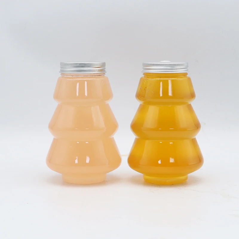 Wholesale custom 450ml Christmas decoration bottles, beverage juice snack packaging , disposable plastic bottle manufacturers