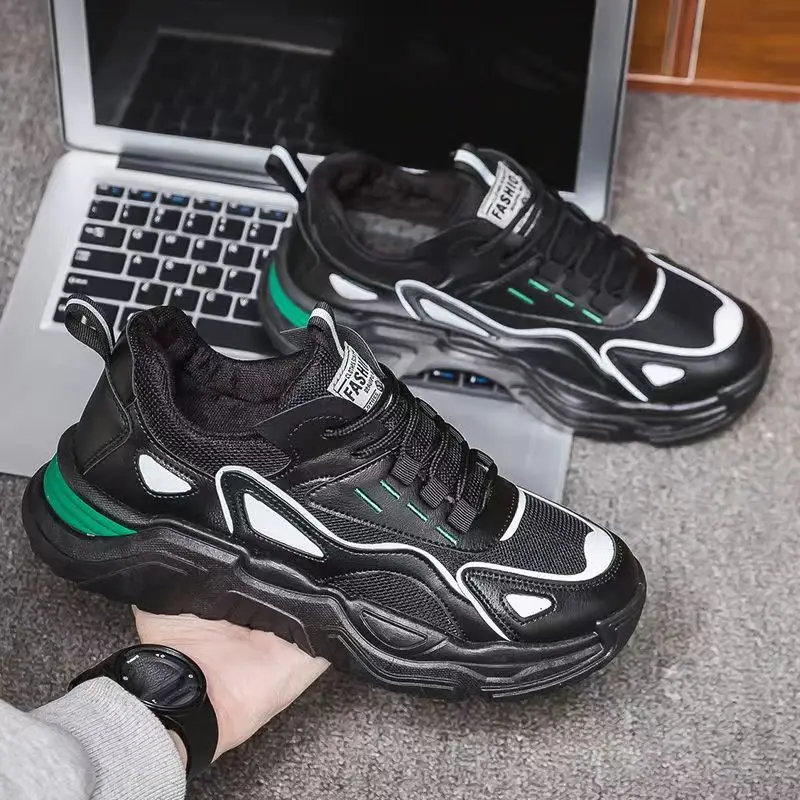 Mens Shoes 2024 New Trend Summer Breathable Sports And Leisure Shoes Running Versatile Student Mesh Height Increasing Dad Shoes