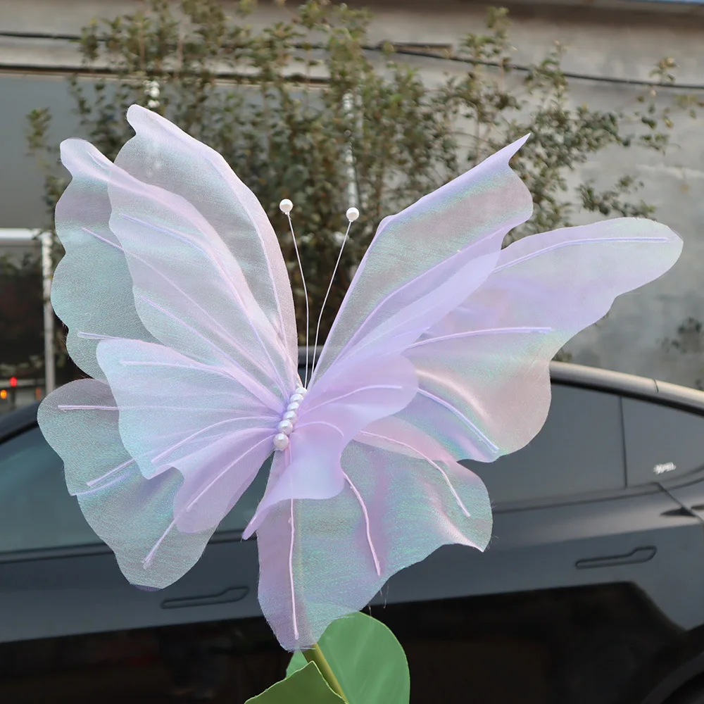 Big Size Artificial Flower Silk Yarn Artificial Butterfly 50cm/19.69inch Butterfly Wedding Party Decorative Butterfly Home Decor